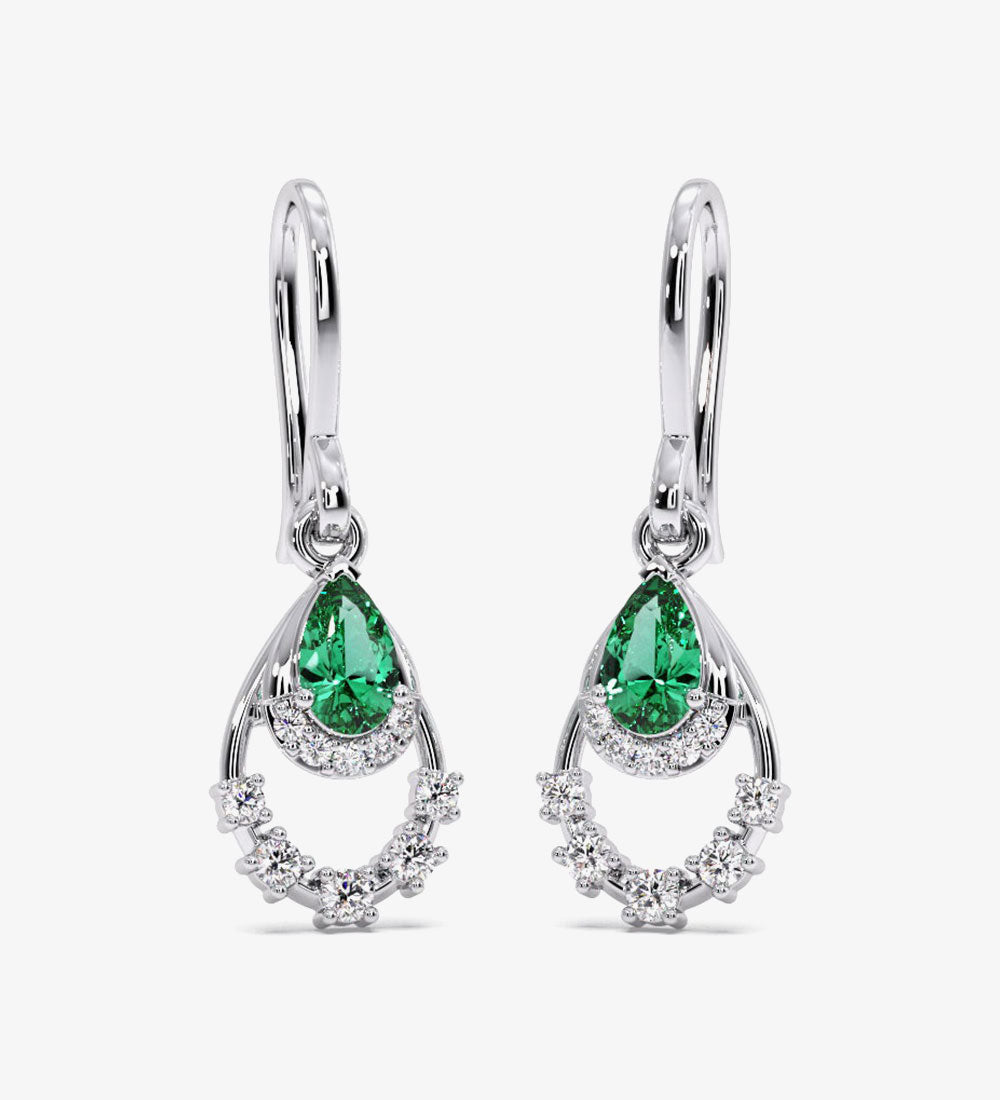 Verdant Splendour Diamond Dangle Earrings