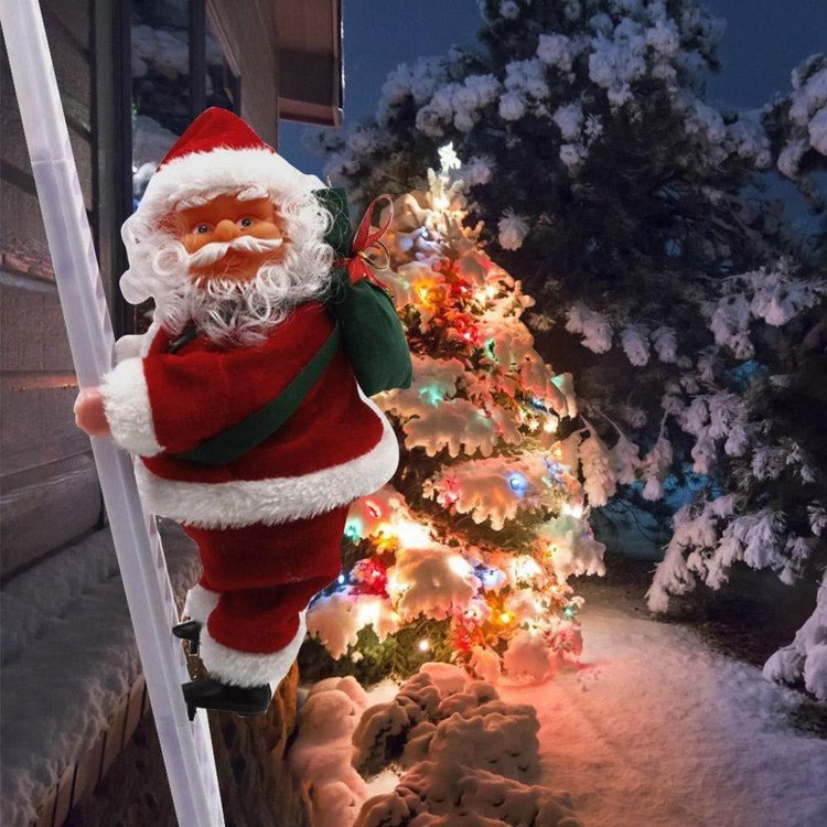 Musical Santa Claus Perform Acrobatic Actions