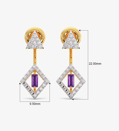New Aathviha Gold Diamond Stud Earrings