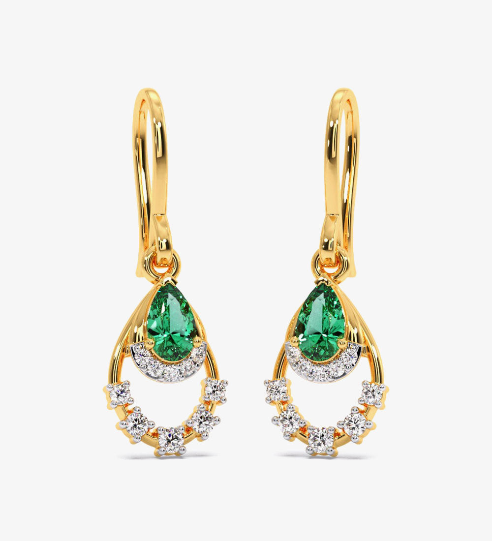 Verdant Splendour Diamond Dangle Earrings