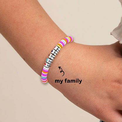 Gear Rainbow Personalized Bead Bracelet