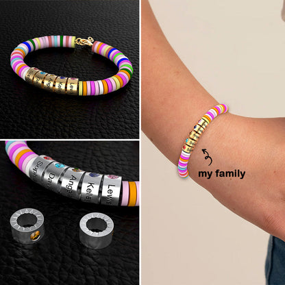 Gear Rainbow Personalized Bead Bracelet