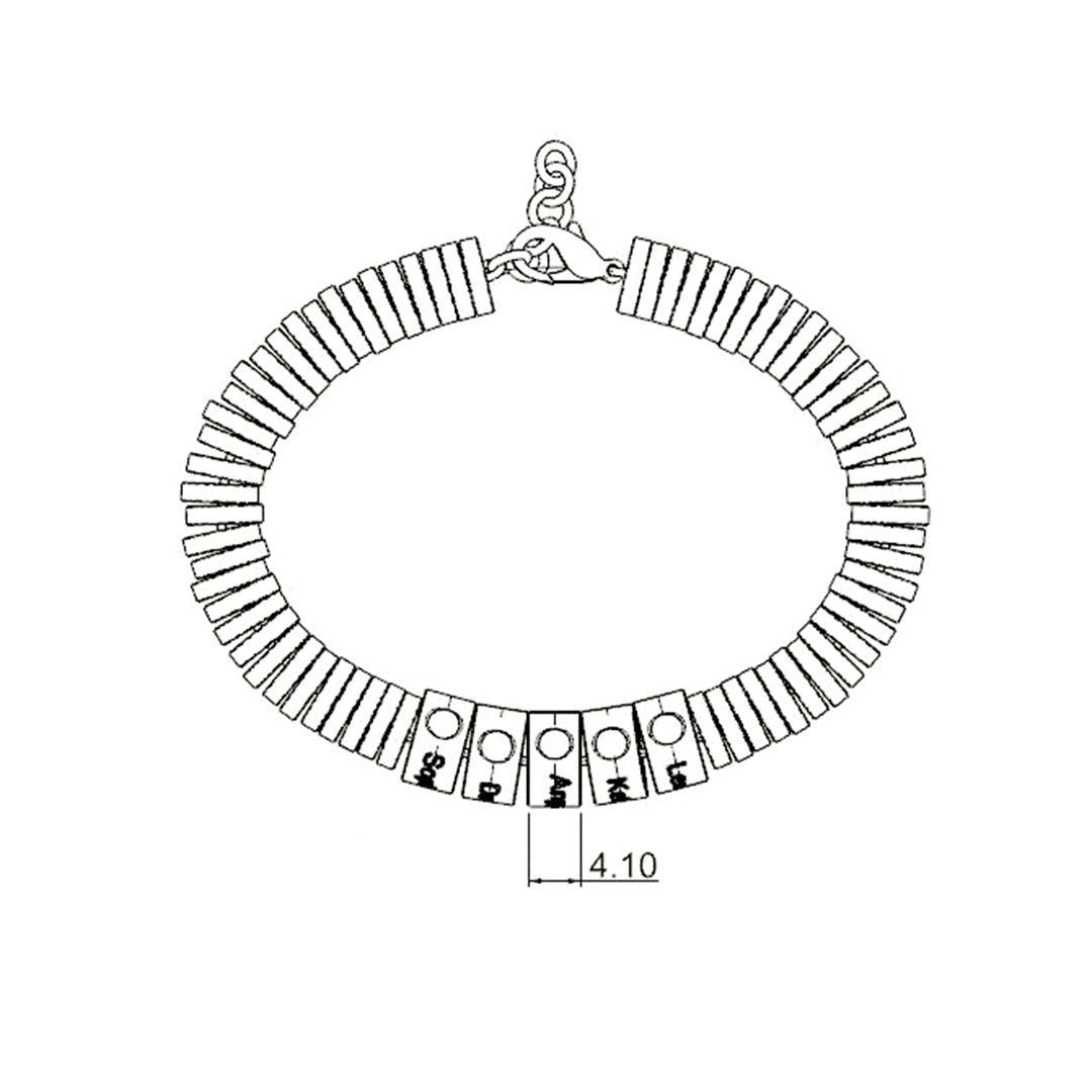 Gear Rainbow Personalized Bead Bracelet