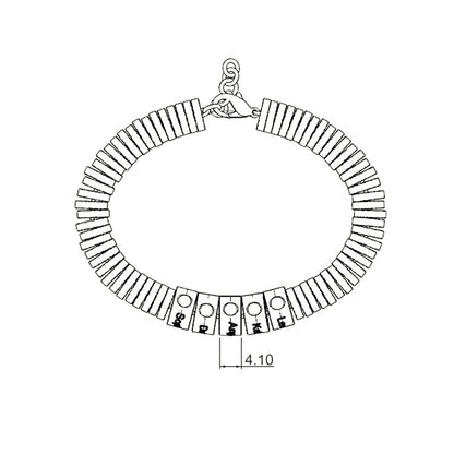 Gear Rainbow Personalized Bead Bracelet