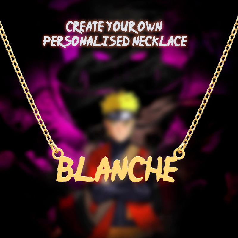 Handmade Personalized Naruto Style Name Necklace
