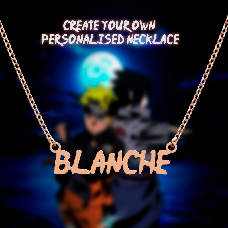 Handmade Personalized Naruto Style Name Necklace