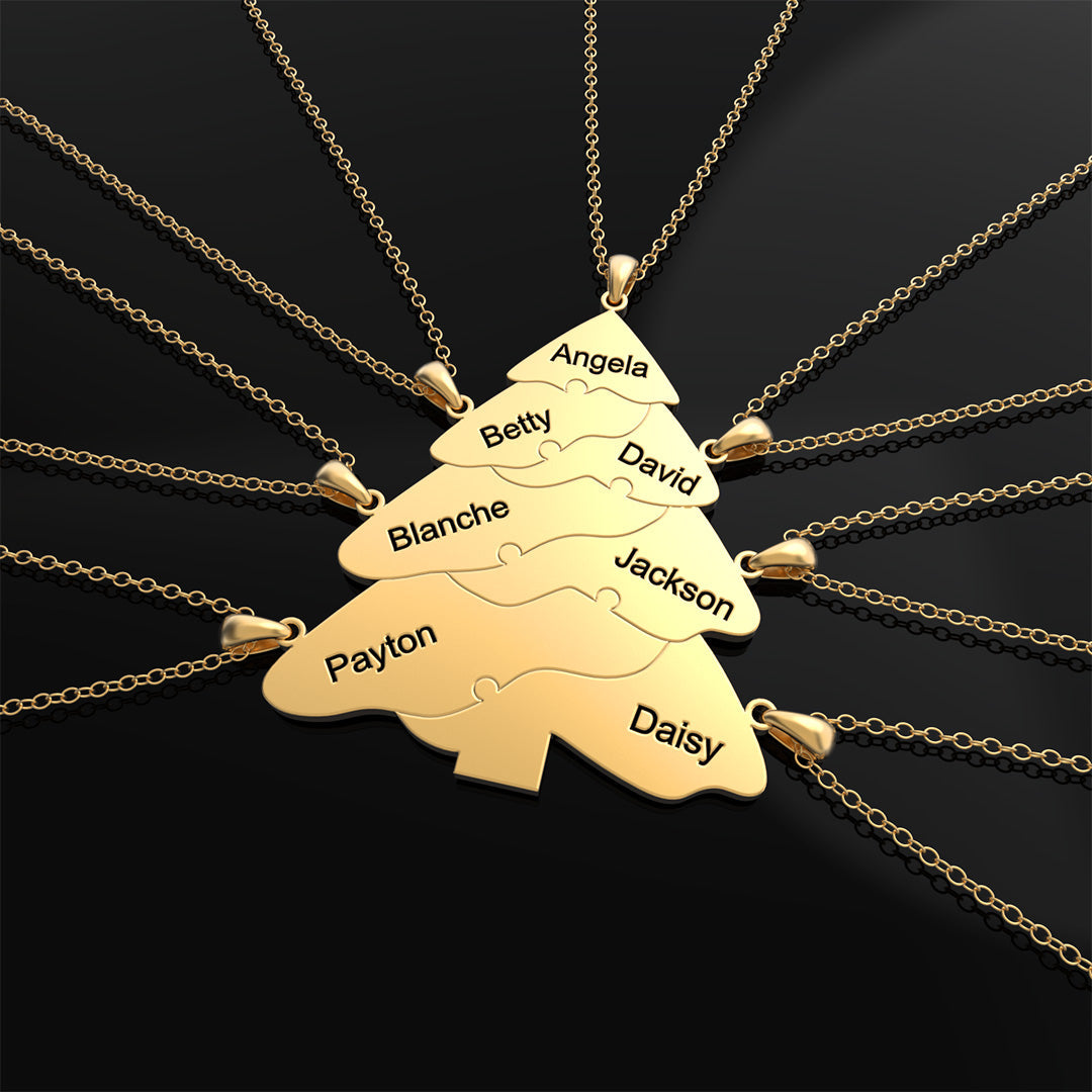 Christmas gift Christmas tree puzzle necklace