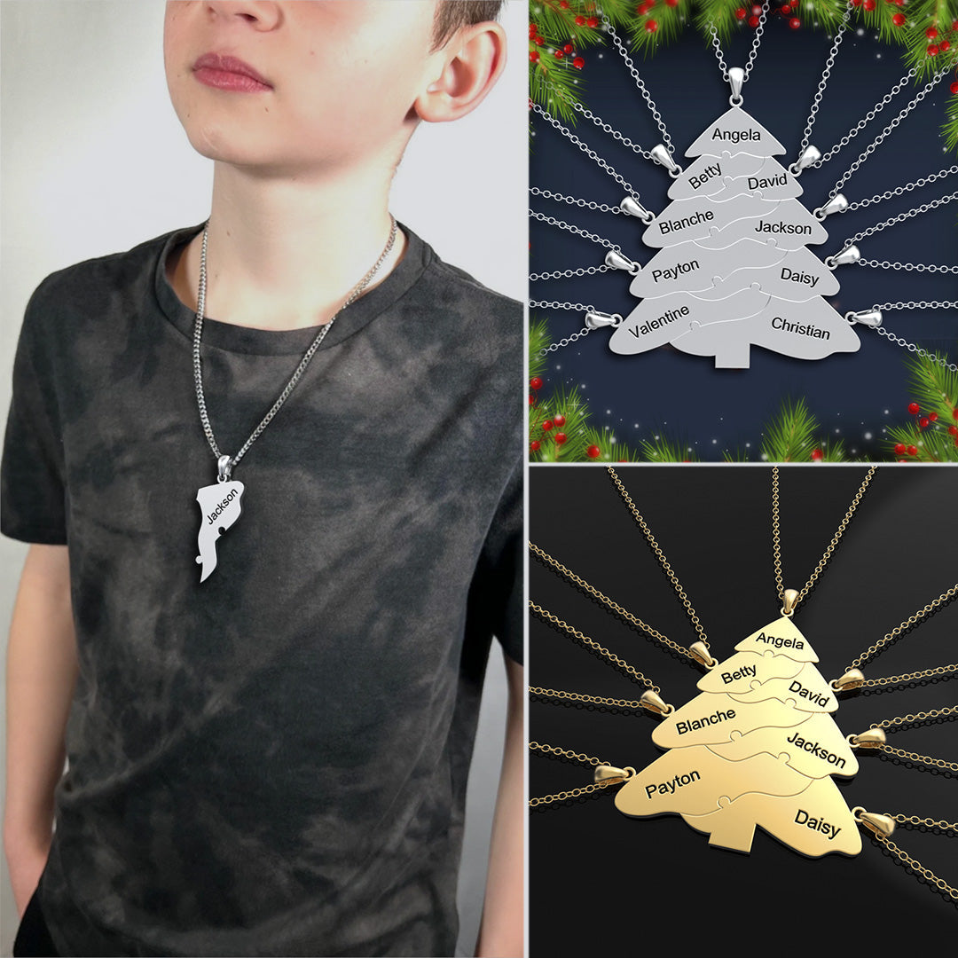 Christmas gift Christmas tree puzzle necklace