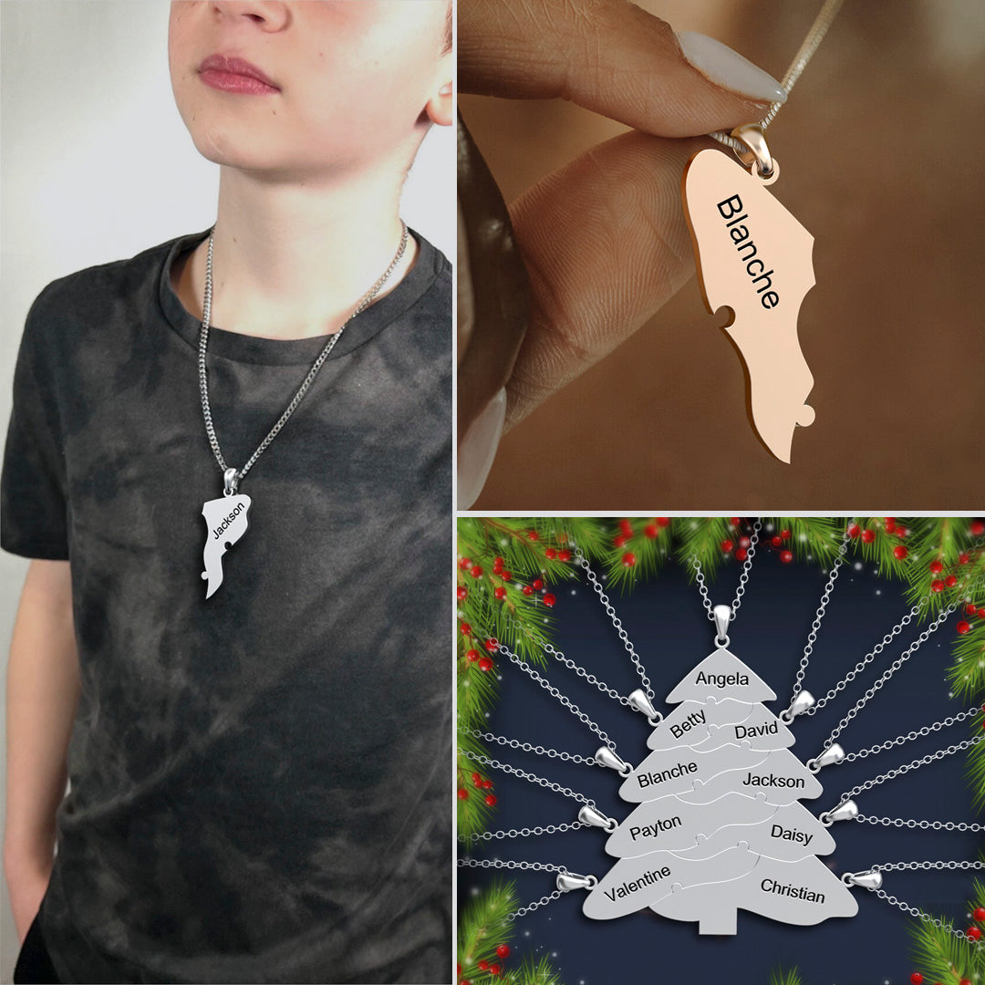 Christmas gift Christmas tree puzzle necklace