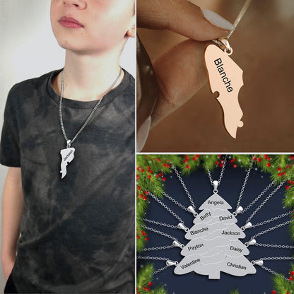 Christmas gift Christmas tree puzzle necklace