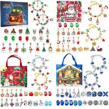 24 Pcs DIY Christmas Advent Calendar Bracelets Set