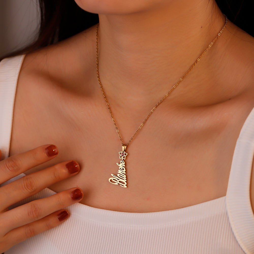 Christmas gift Christmas tree name necklace