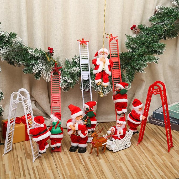 Musical Santa Claus Perform Acrobatic Actions