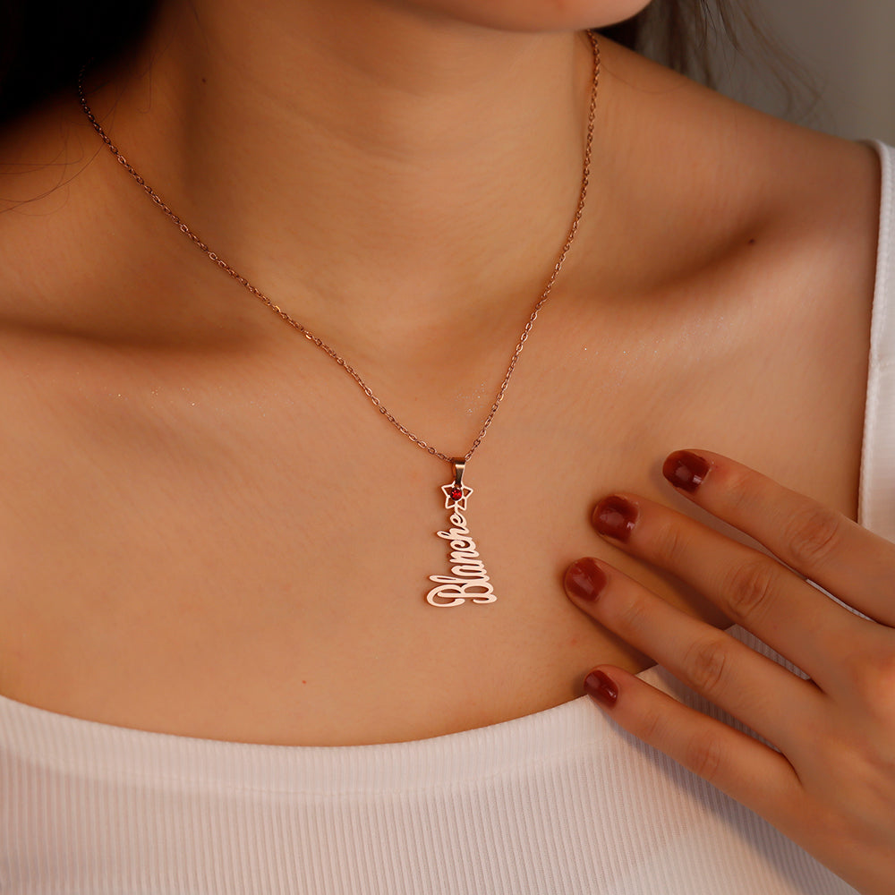 Christmas gift Christmas tree name necklace