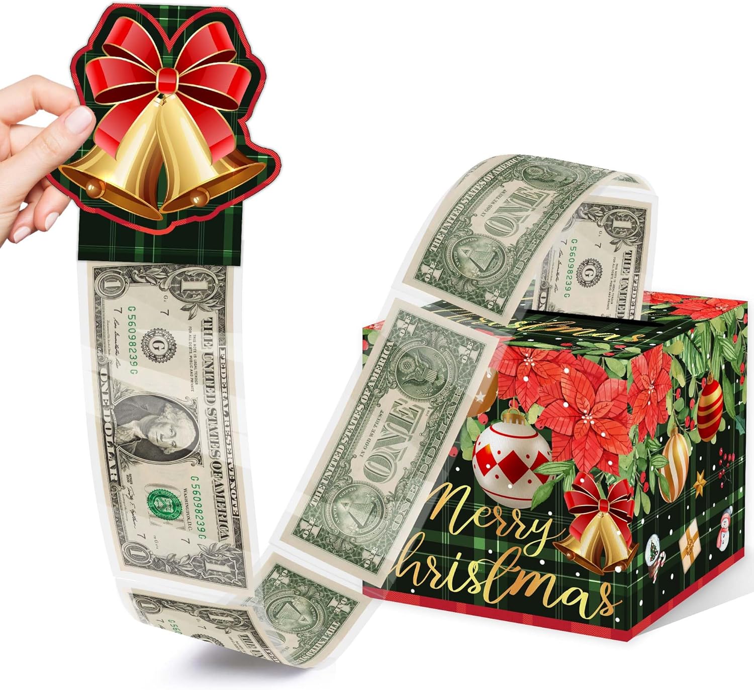 Christmas Money Pull Box with Snowman Card and Transparent Bags