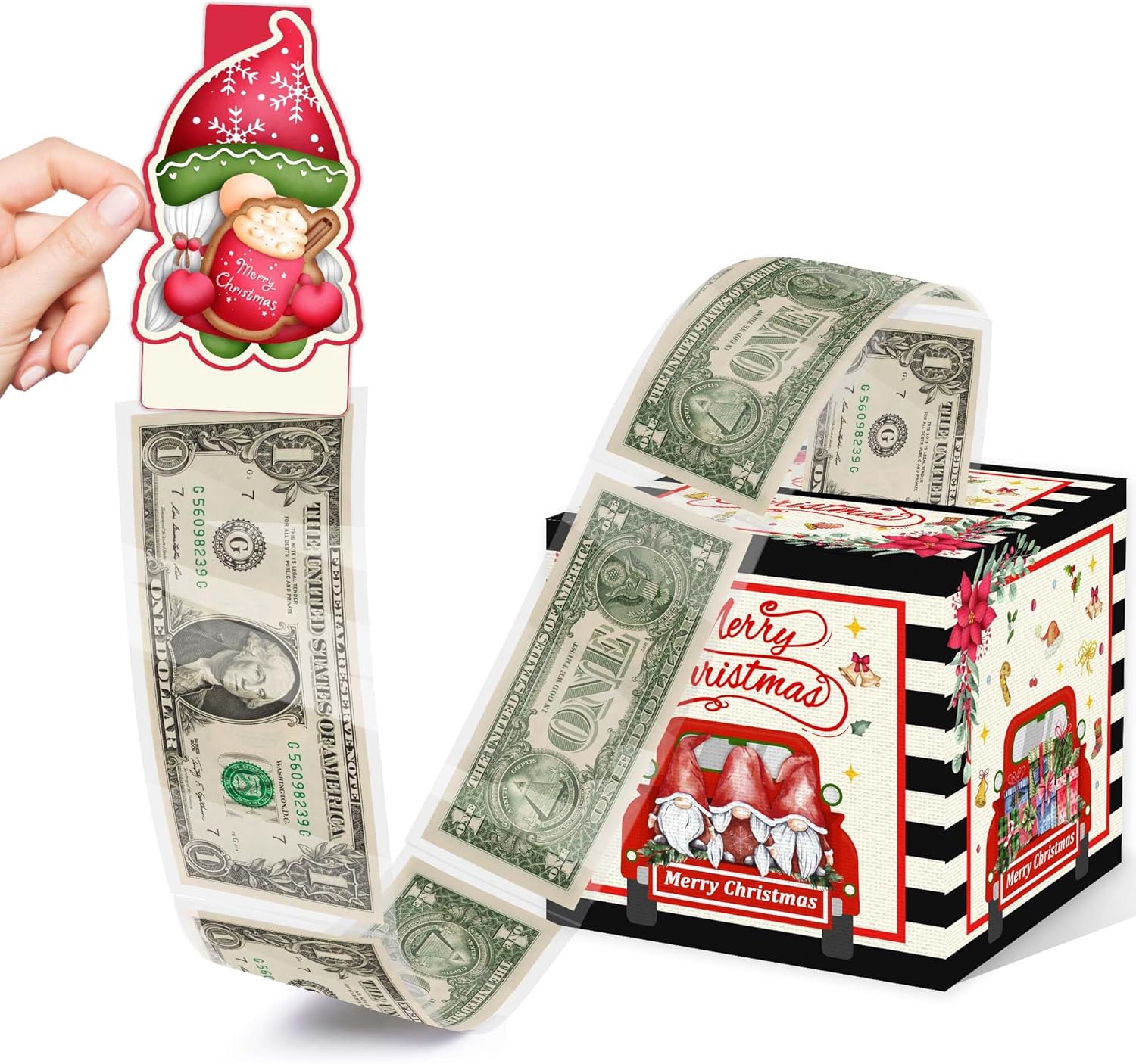 Christmas Money Pull Box with Snowman Card and Transparent Bags