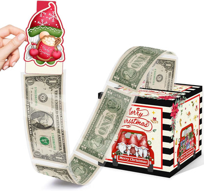 Christmas Money Pull Box with Snowman Card and Transparent Bags