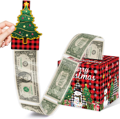 Christmas Money Pull Box with Snowman Card and Transparent Bags