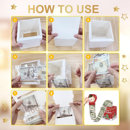 Christmas Money Pull Box with Snowman Card and Transparent Bags