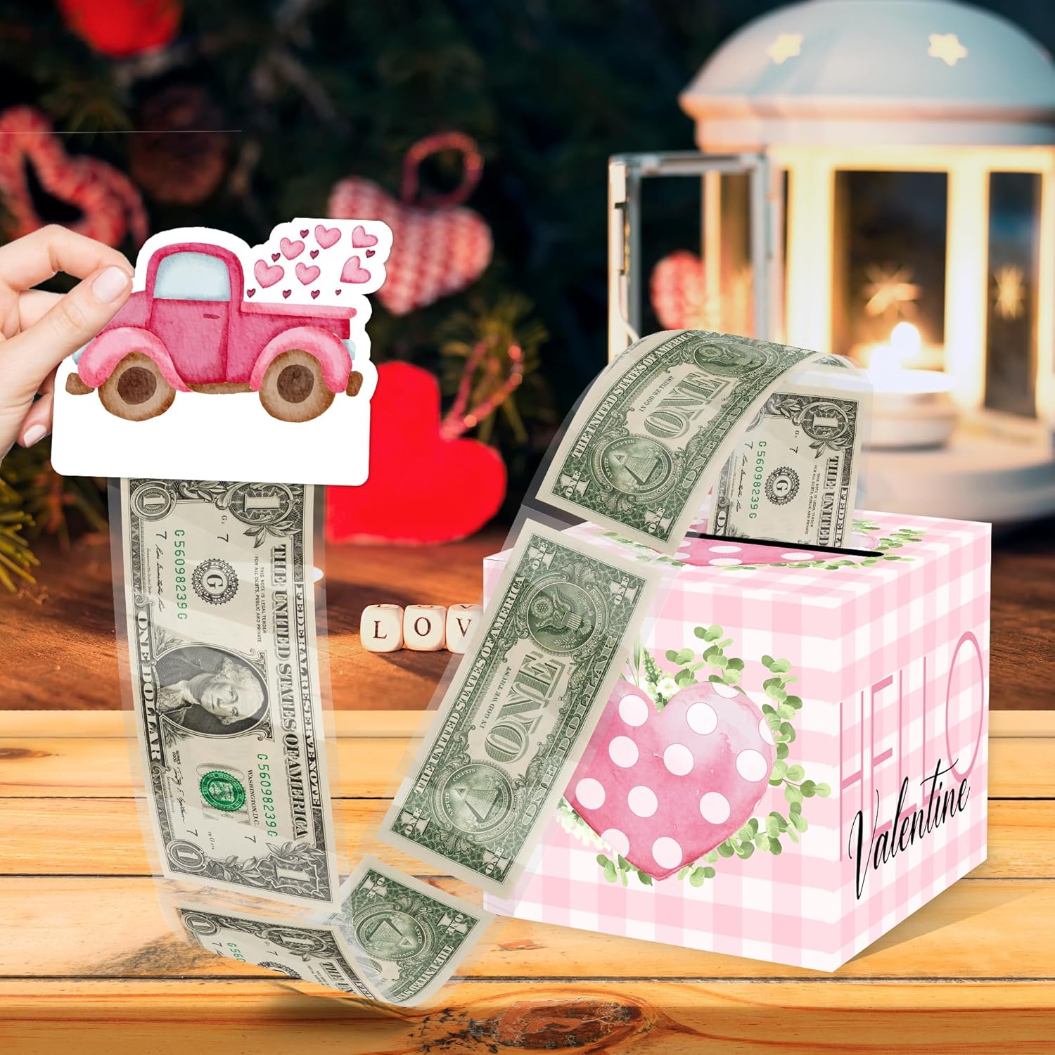 Christmas Money Pull Box with Snowman Card and Transparent Bags