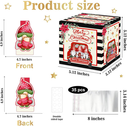 Christmas Money Pull Box with Snowman Card and Transparent Bags