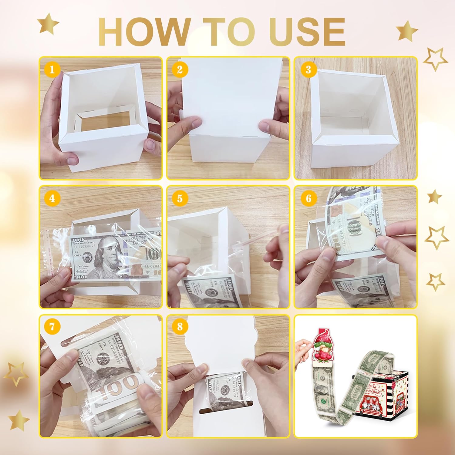 Christmas Money Pull Box with Snowman Card and Transparent Bags