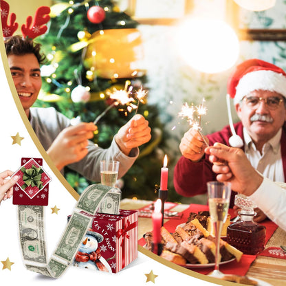 Christmas Money Pull Box with Snowman Card and Transparent Bags