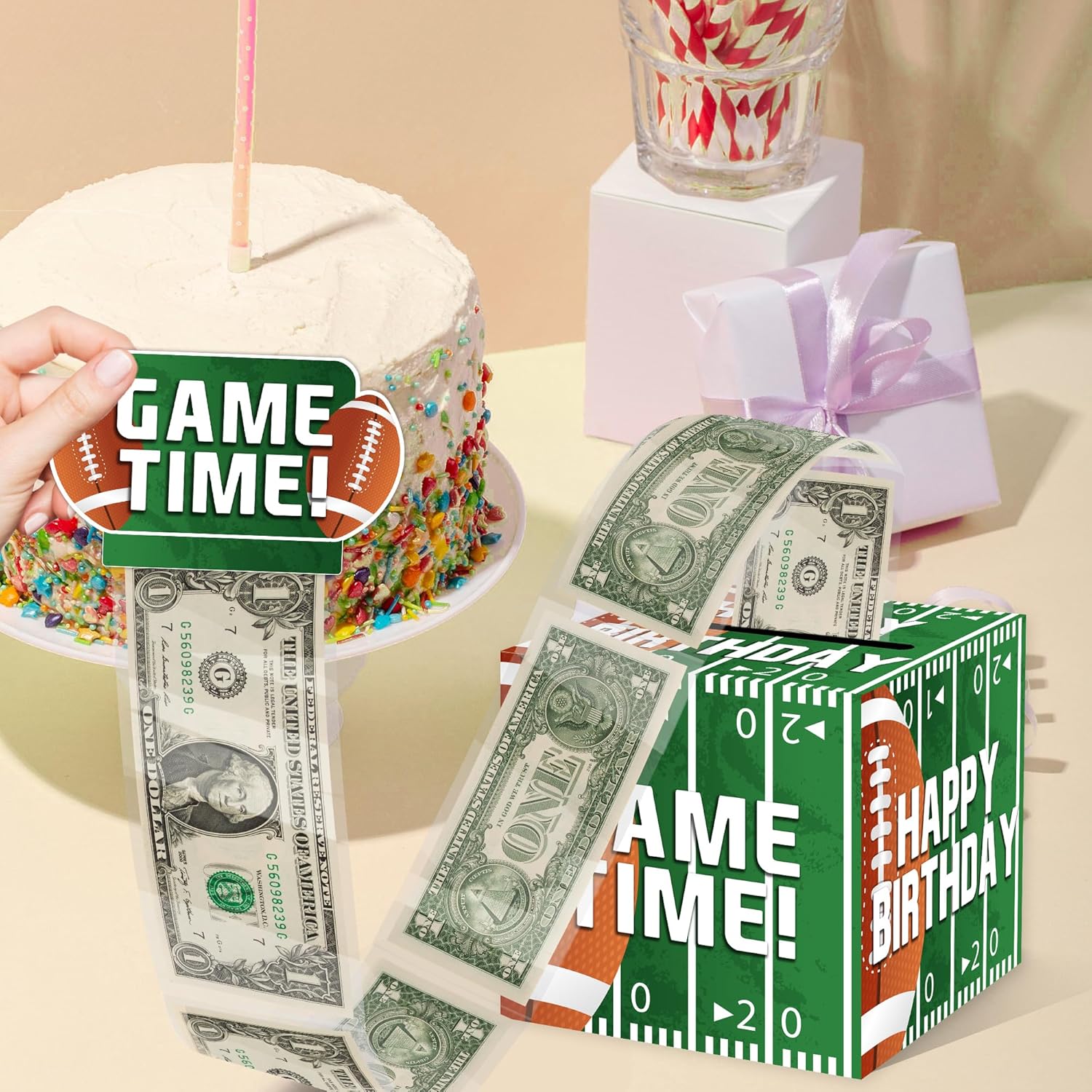 Christmas Money Pull Box with Snowman Card and Transparent Bags