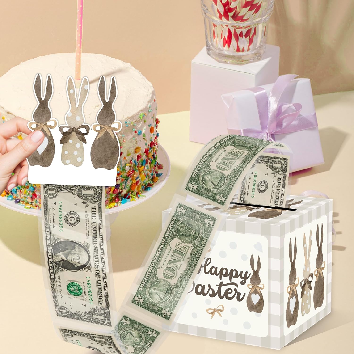 Christmas Money Pull Box with Snowman Card and Transparent Bags