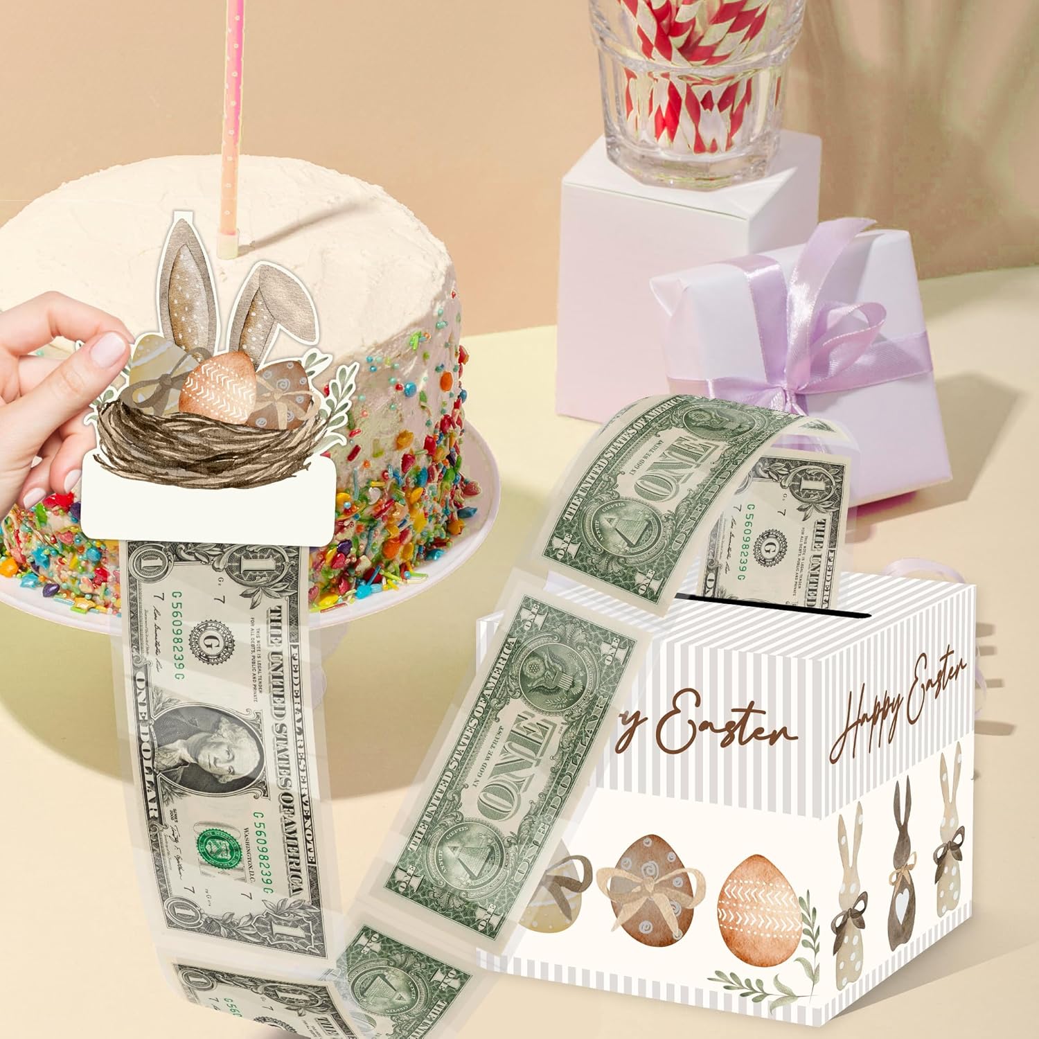 Christmas Money Pull Box with Snowman Card and Transparent Bags