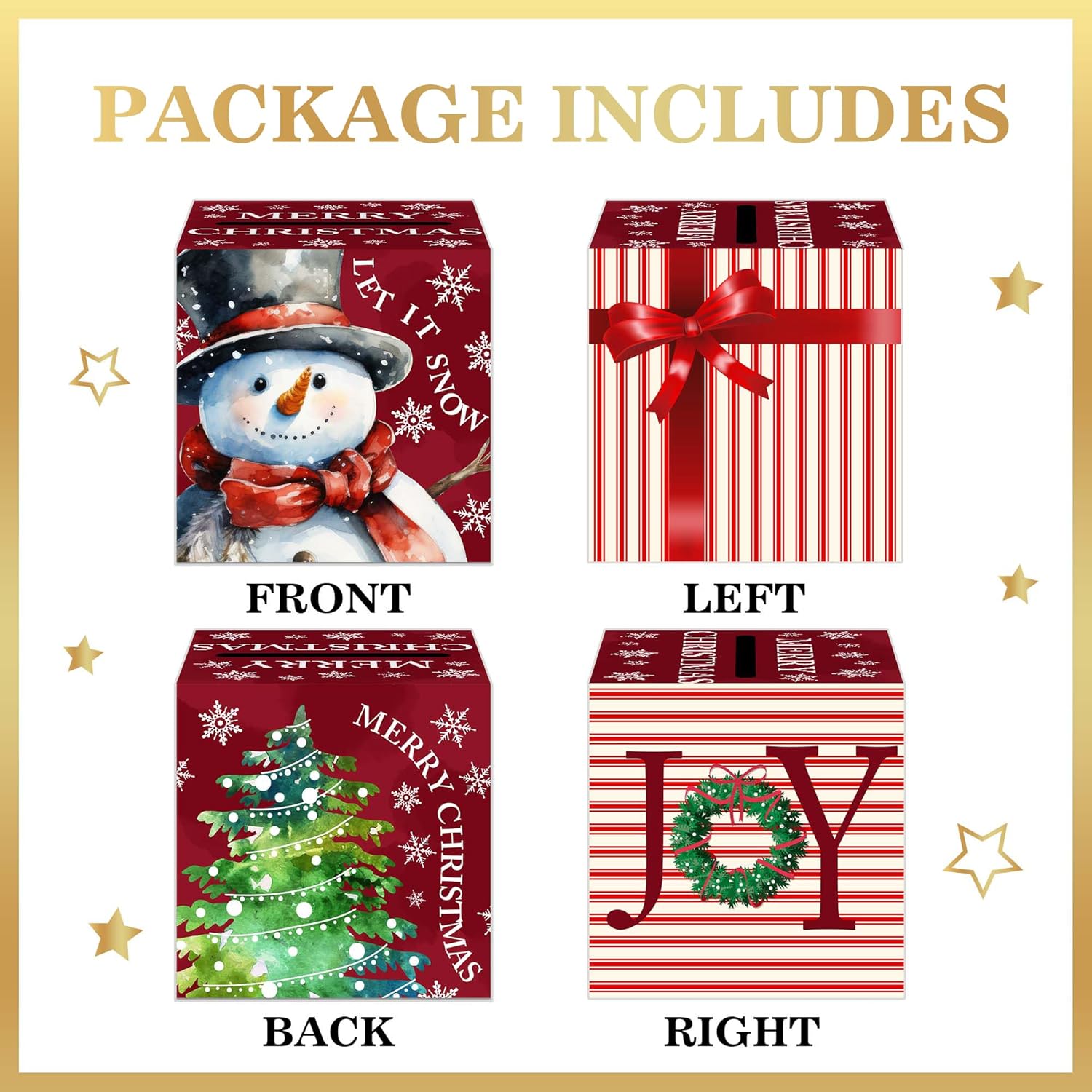 Christmas Money Pull Box with Snowman Card and Transparent Bags