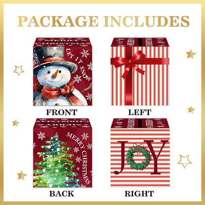 Christmas Money Pull Box with Snowman Card and Transparent Bags