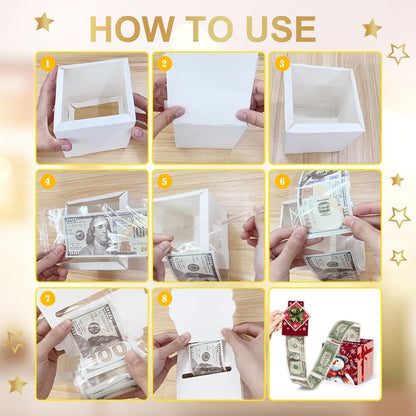 Christmas Money Pull Box with Snowman Card and Transparent Bags
