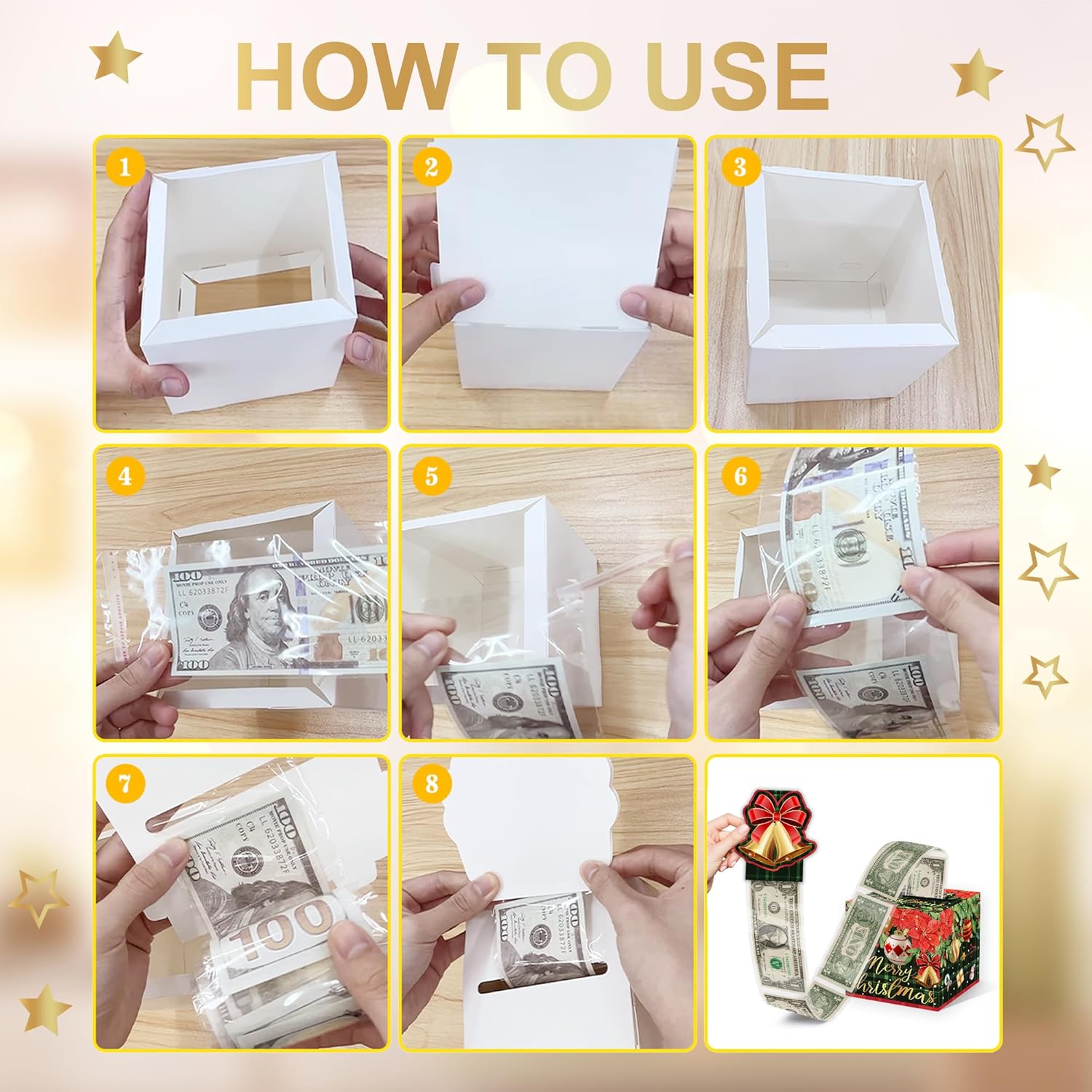 Christmas Money Pull Box with Snowman Card and Transparent Bags