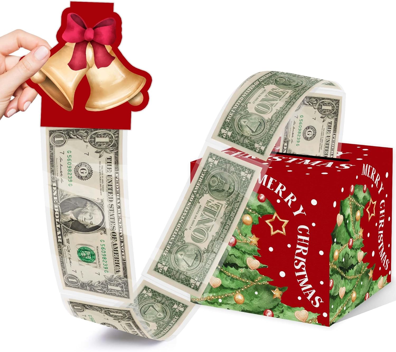 Christmas Money Pull Box with Snowman Card and Transparent Bags