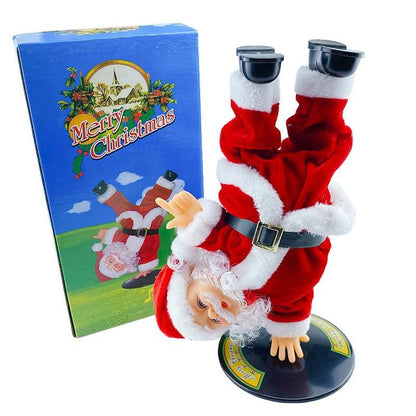 Musical Santa Claus Perform Acrobatic Actions