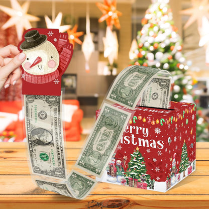 Christmas Money Pull Box with Snowman Card and Transparent Bags