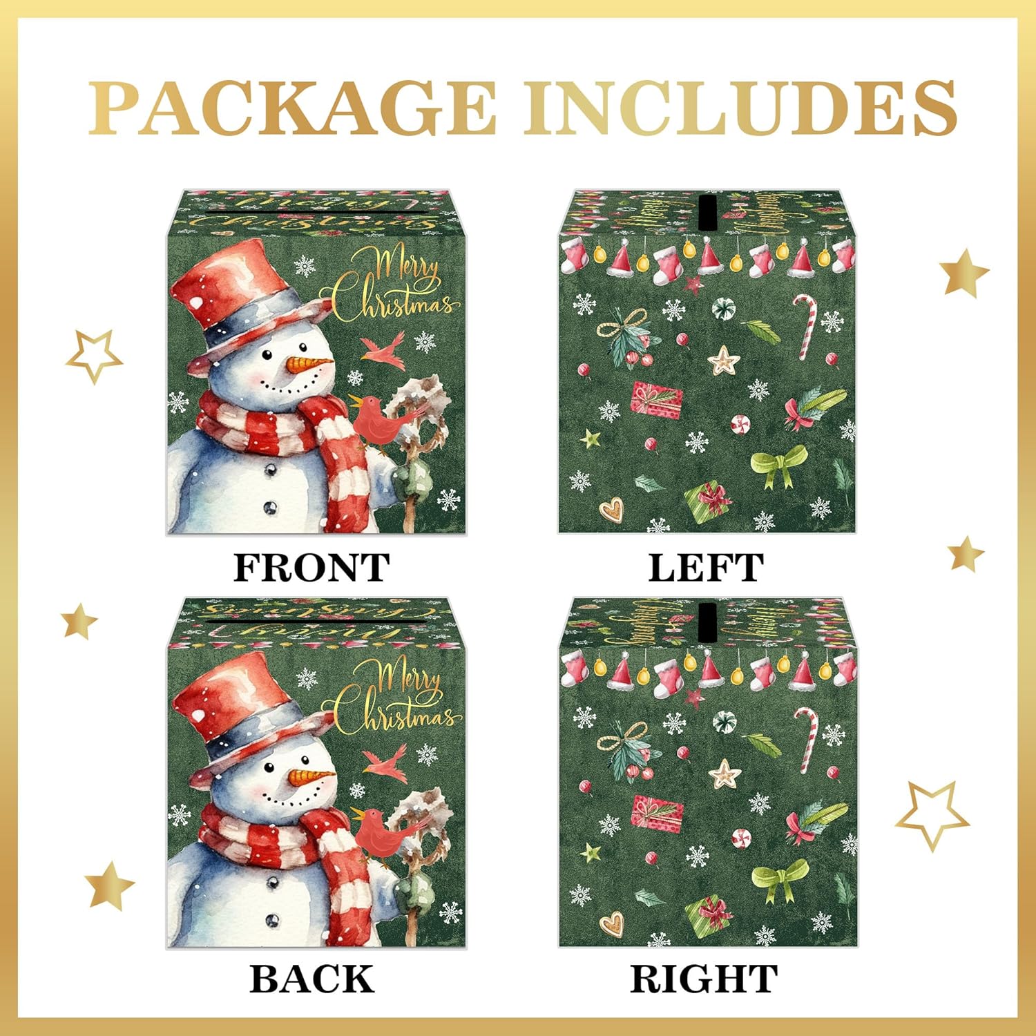 Christmas Money Pull Box with Snowman Card and Transparent Bags