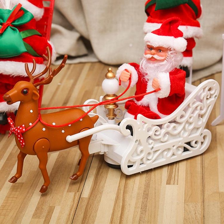 Musical Santa Claus Perform Acrobatic Actions
